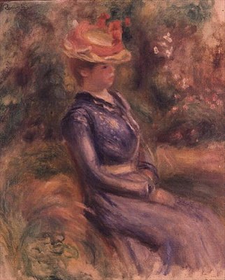 Pige iført stråhat af Pierre Auguste Renoir