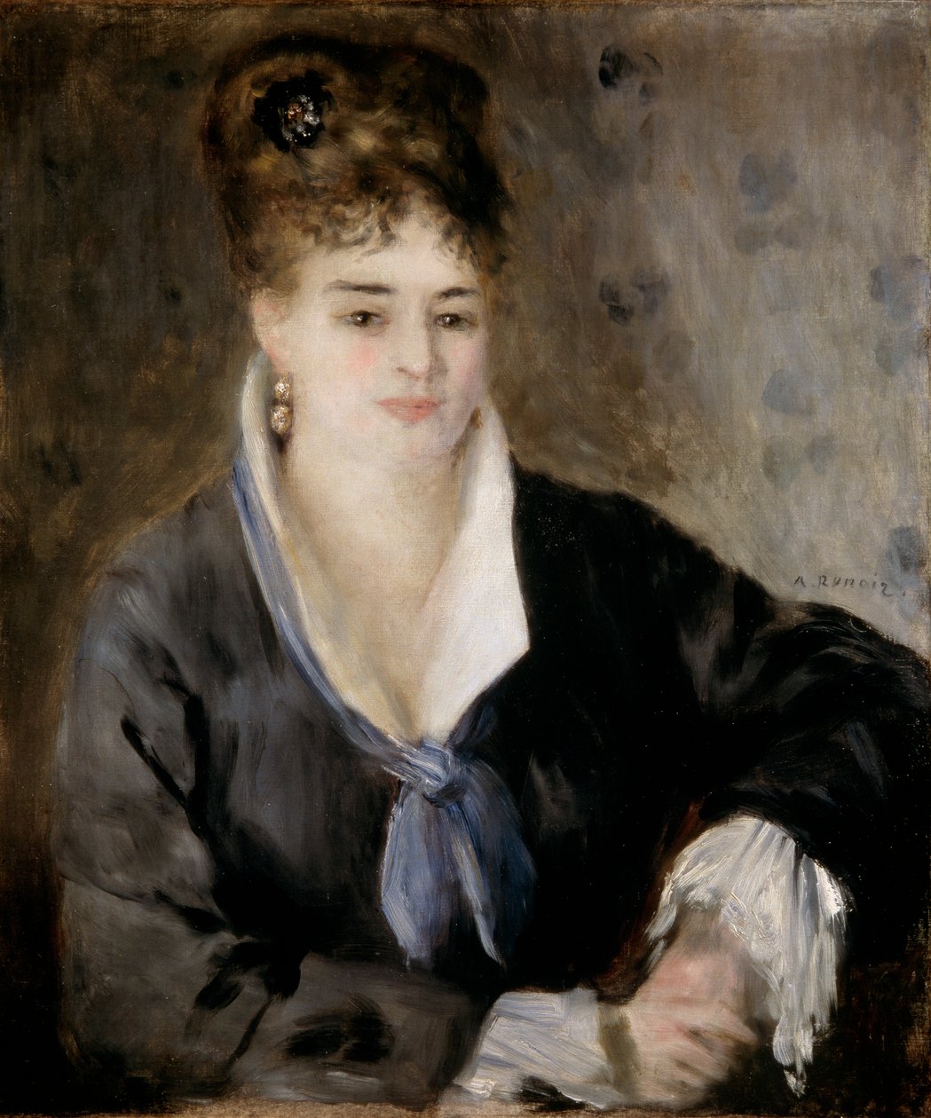 Dame i sort, 1876. af Pierre Auguste Renoir