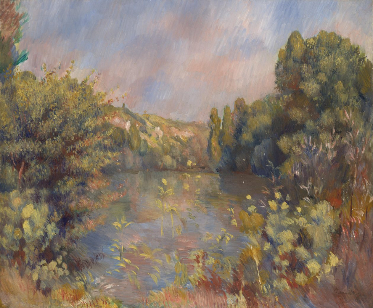 Lakeside Landskab, ca. 1889 af Pierre Auguste Renoir