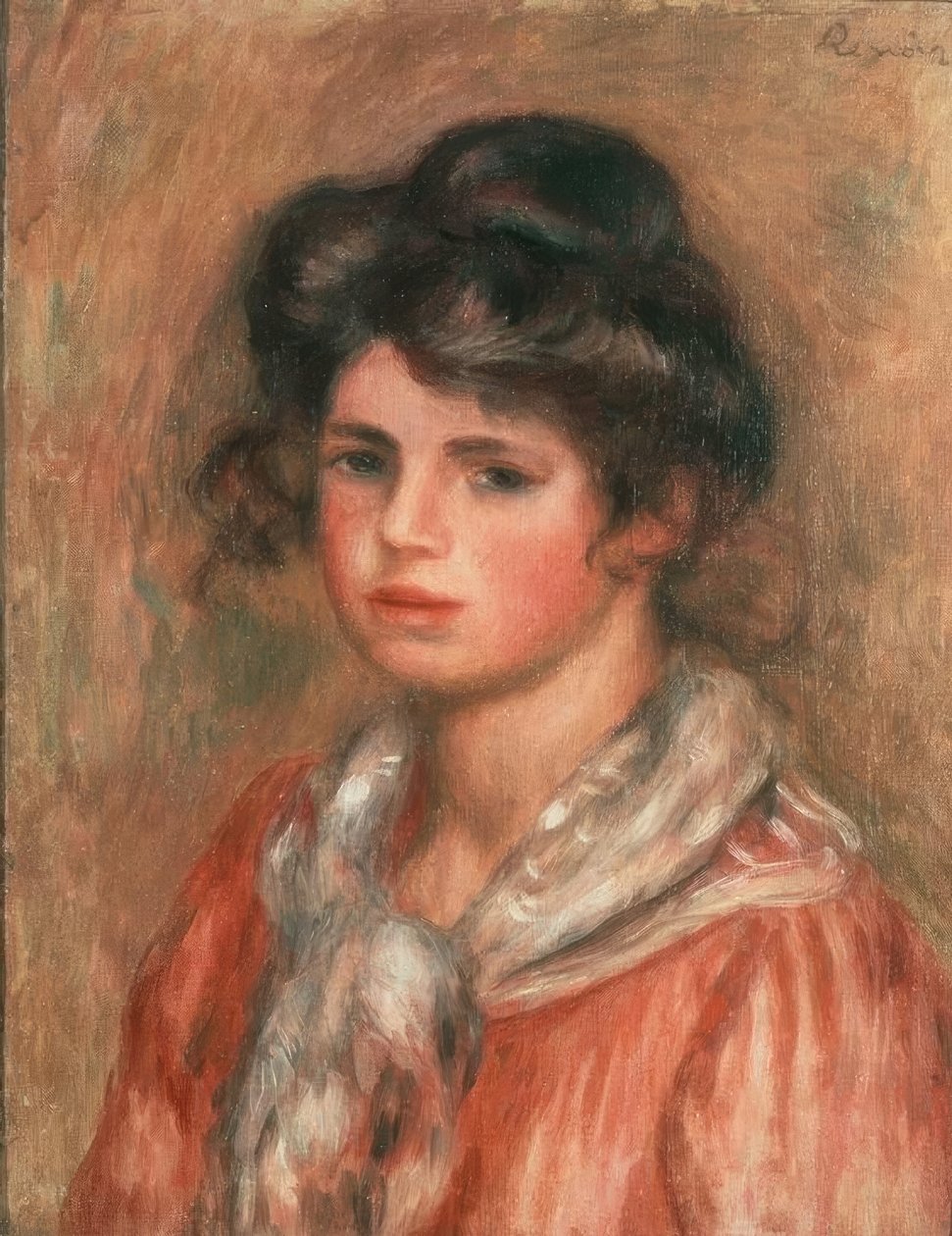 Det hvide tørklæde af Pierre Auguste Renoir