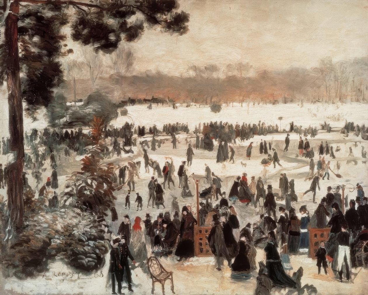 Skøjteløb i Longchamps af Pierre Auguste Renoir