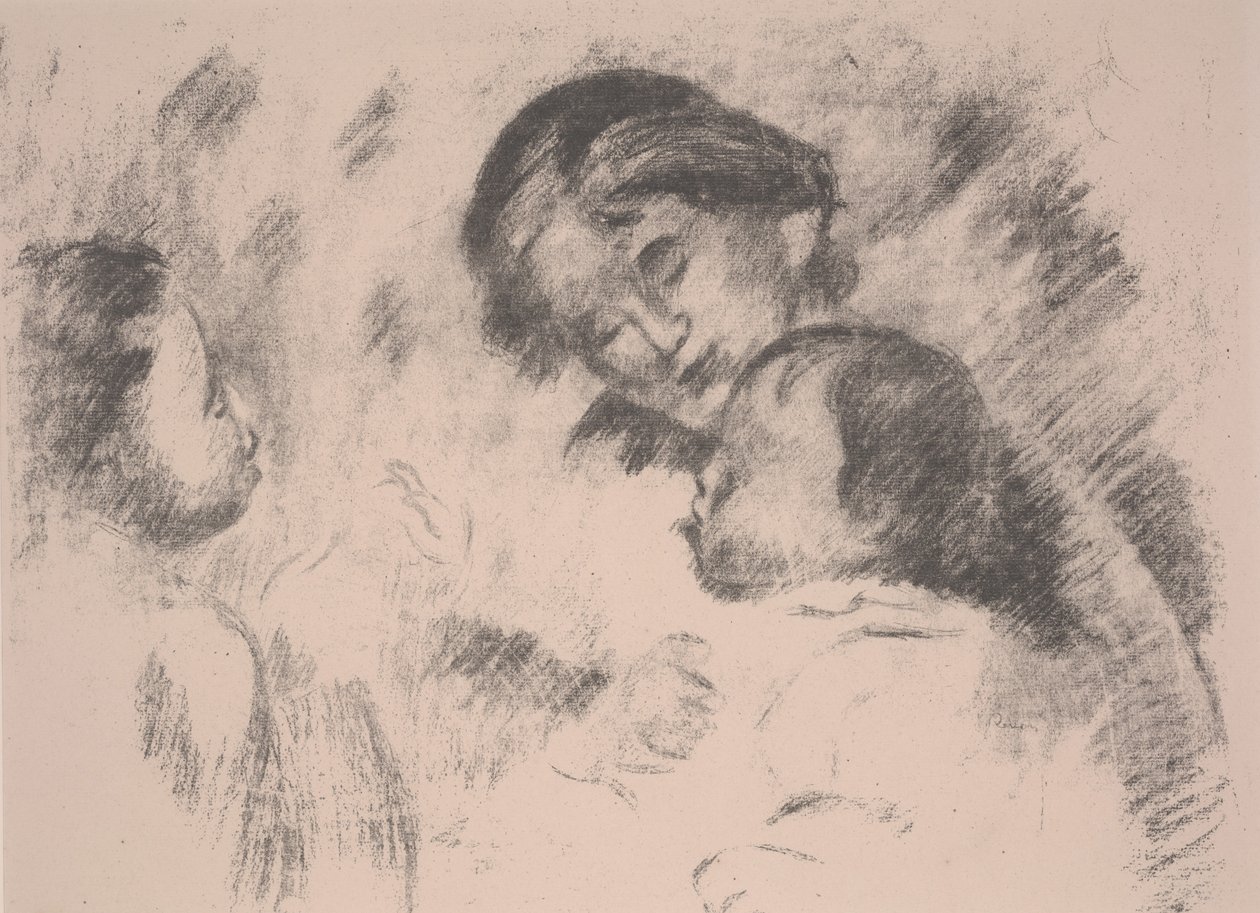 Barsel: Gabrielle, Jean og en pige af Pierre Auguste Renoir