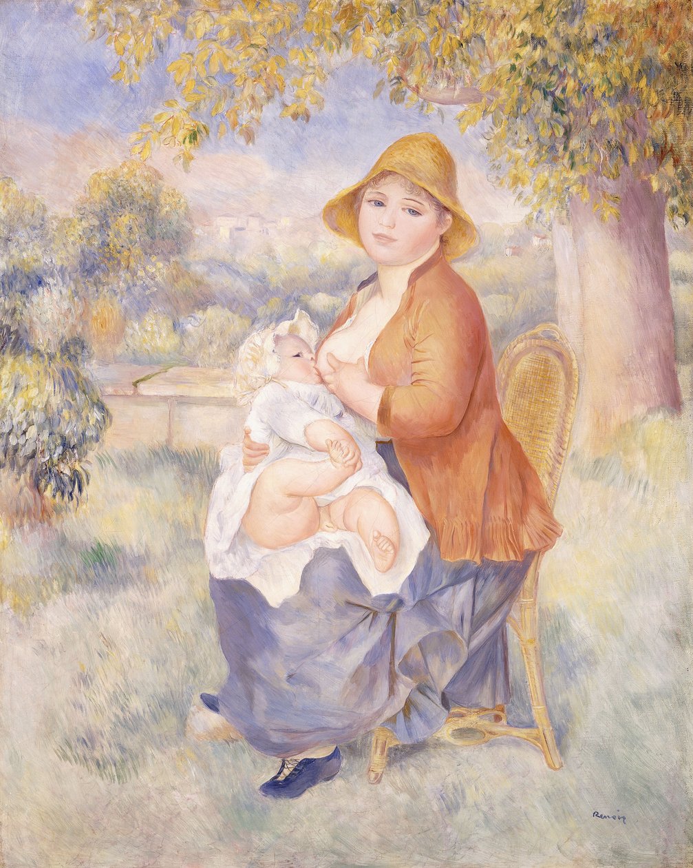 Mor og barn, barsel, 1886 af Pierre Auguste Renoir