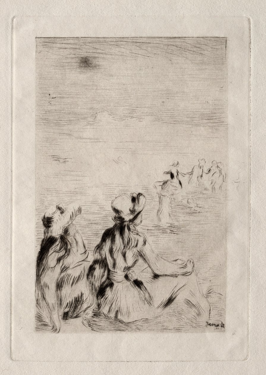 På stranden ved Berneval af Pierre Auguste Renoir