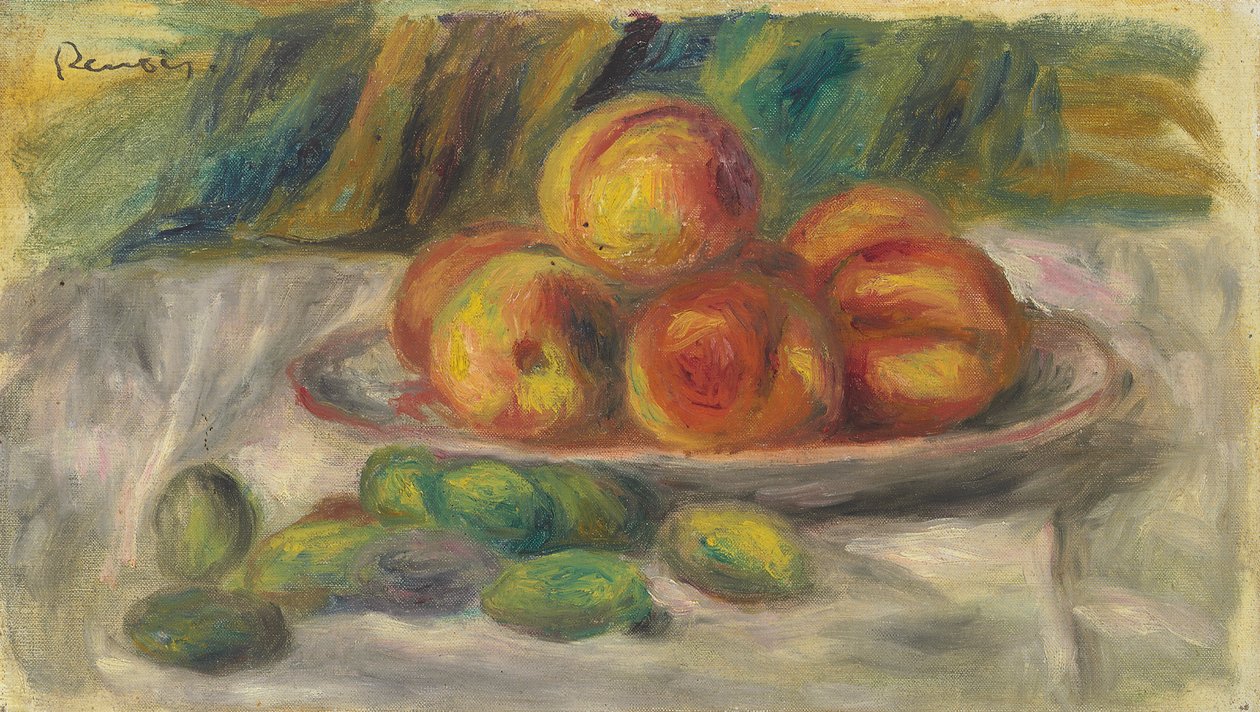 Ferskner og mandler af Pierre Auguste Renoir
