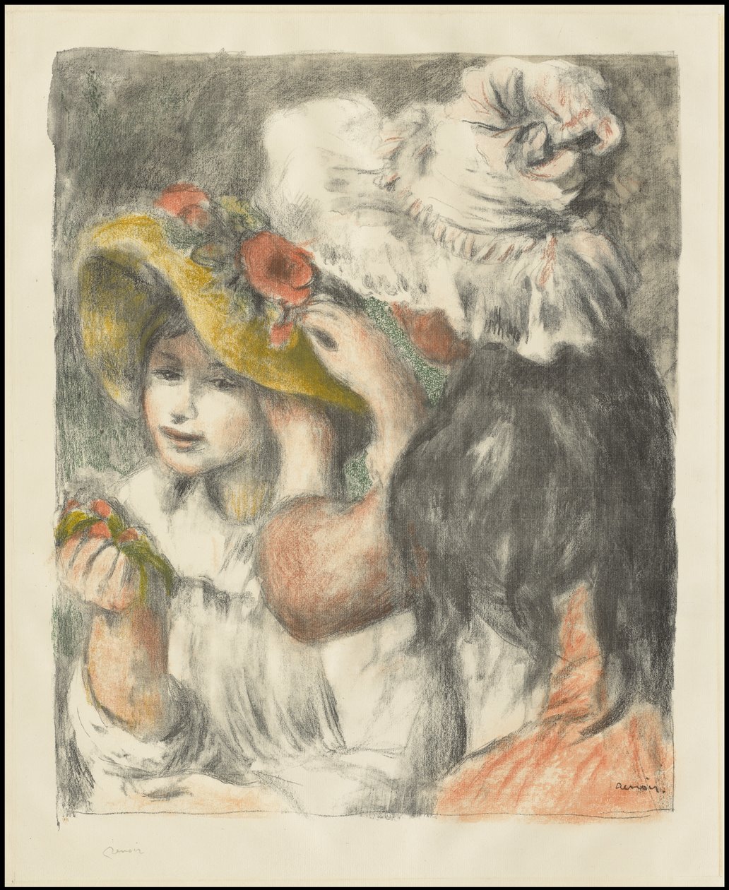 Pinning the Hat: Second Plate, ca. 1898 af Pierre Auguste Renoir