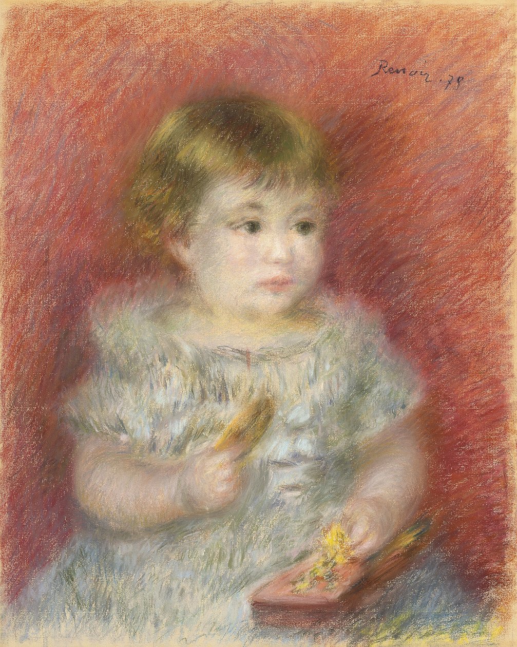 Portræt af en baby, 1878 af Pierre Auguste Renoir