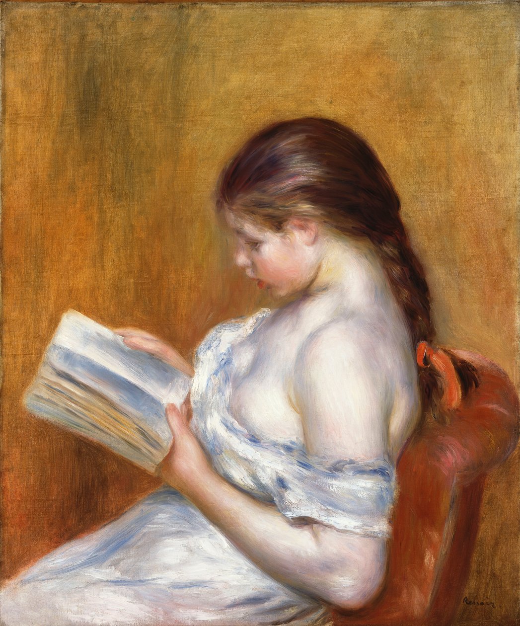 Læsning; La Lecture, 1888 af Pierre Auguste Renoir