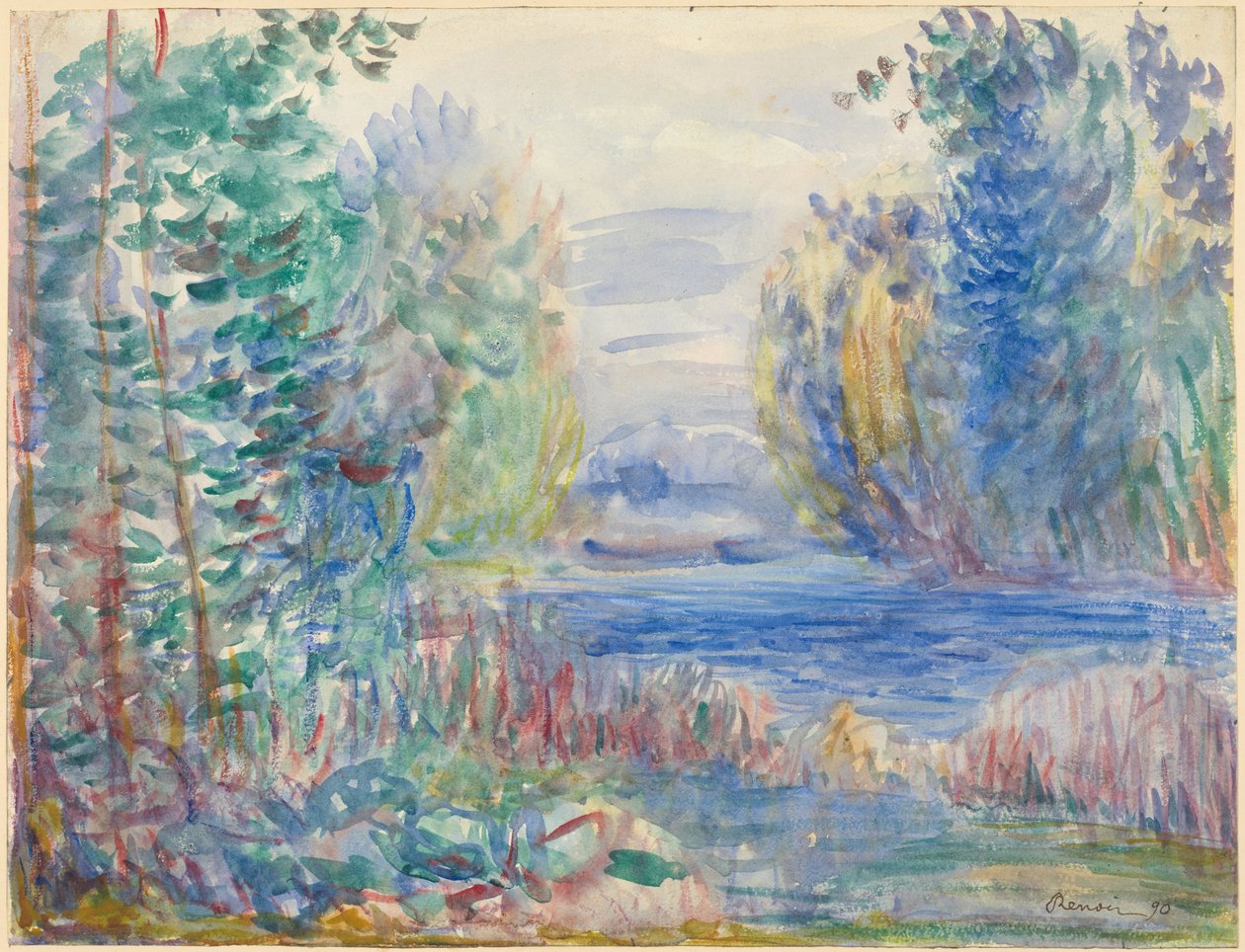Flodlandskab, 1890 af Pierre Auguste Renoir