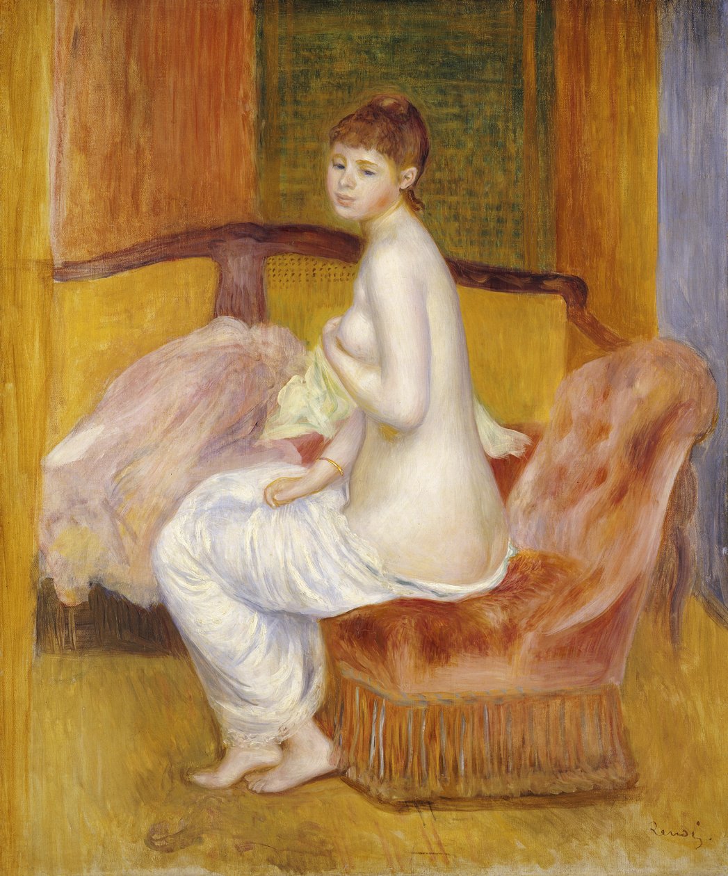 Siddende nøgen, hvilende, 1885 af Pierre Auguste Renoir