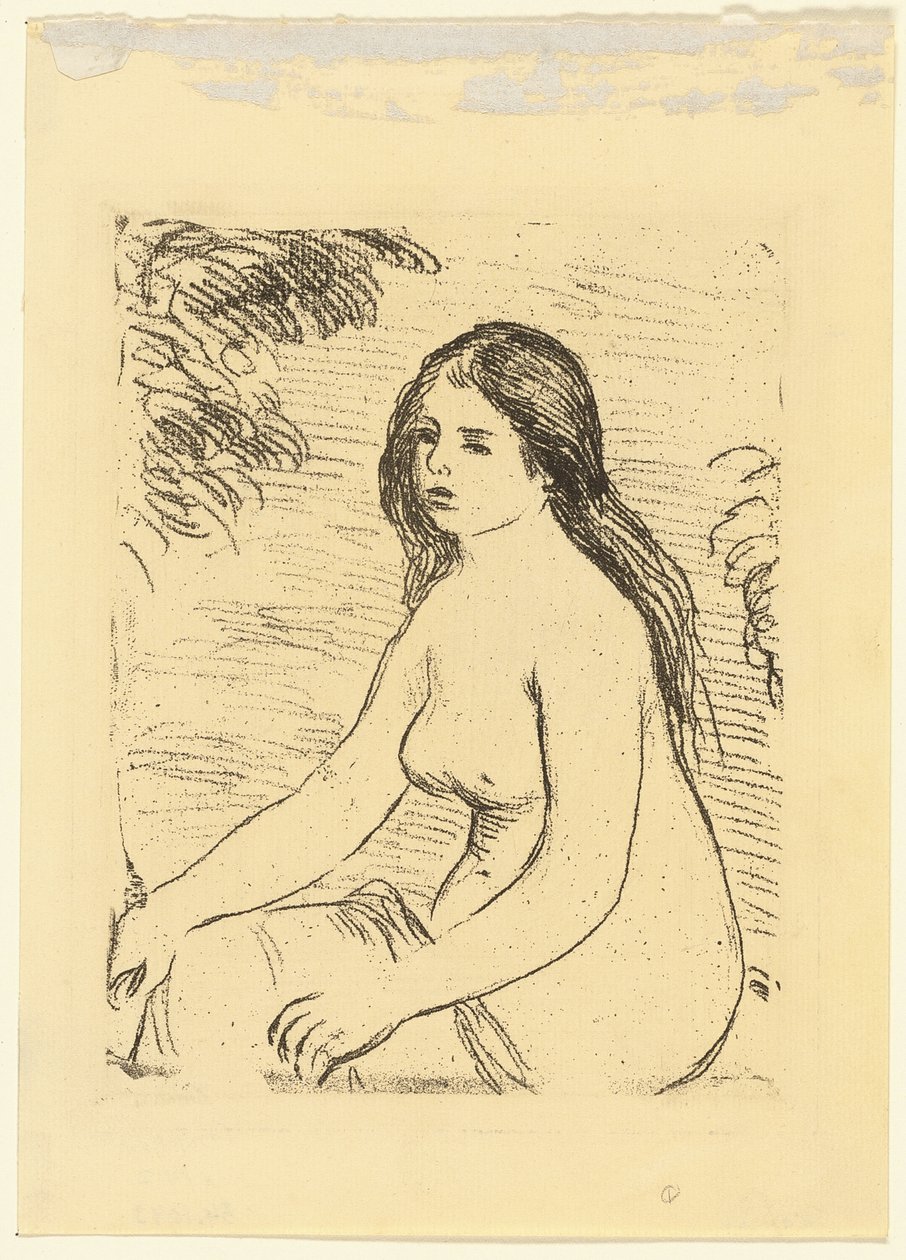Siddende nøgen kvinde af Pierre Auguste Renoir
