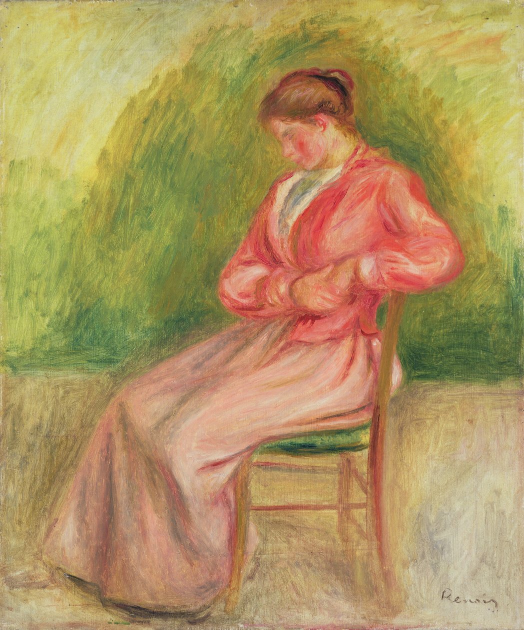 Istuva nainen (öljy kankaalle) af Pierre Auguste Renoir