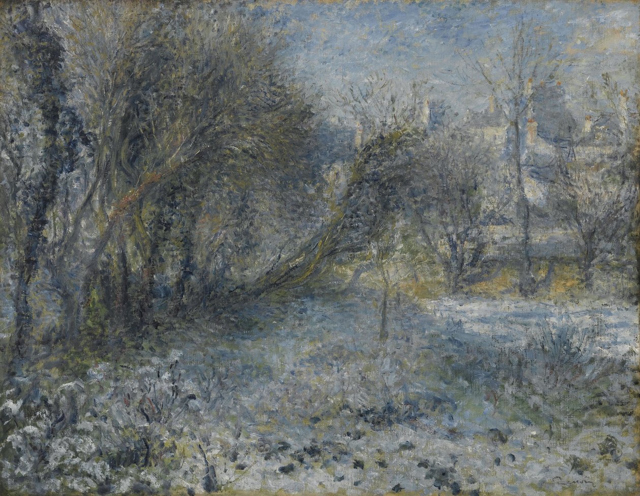 Snedækket Landskab, 1870-1875 af Pierre Auguste Renoir