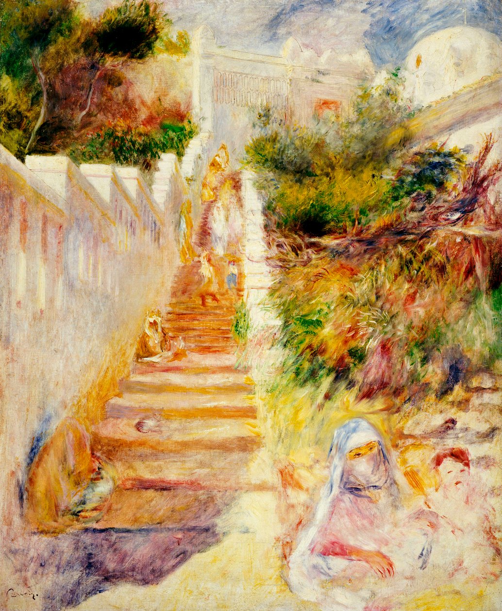 The Steps, Algier, ca. 1882 af Pierre Auguste Renoir