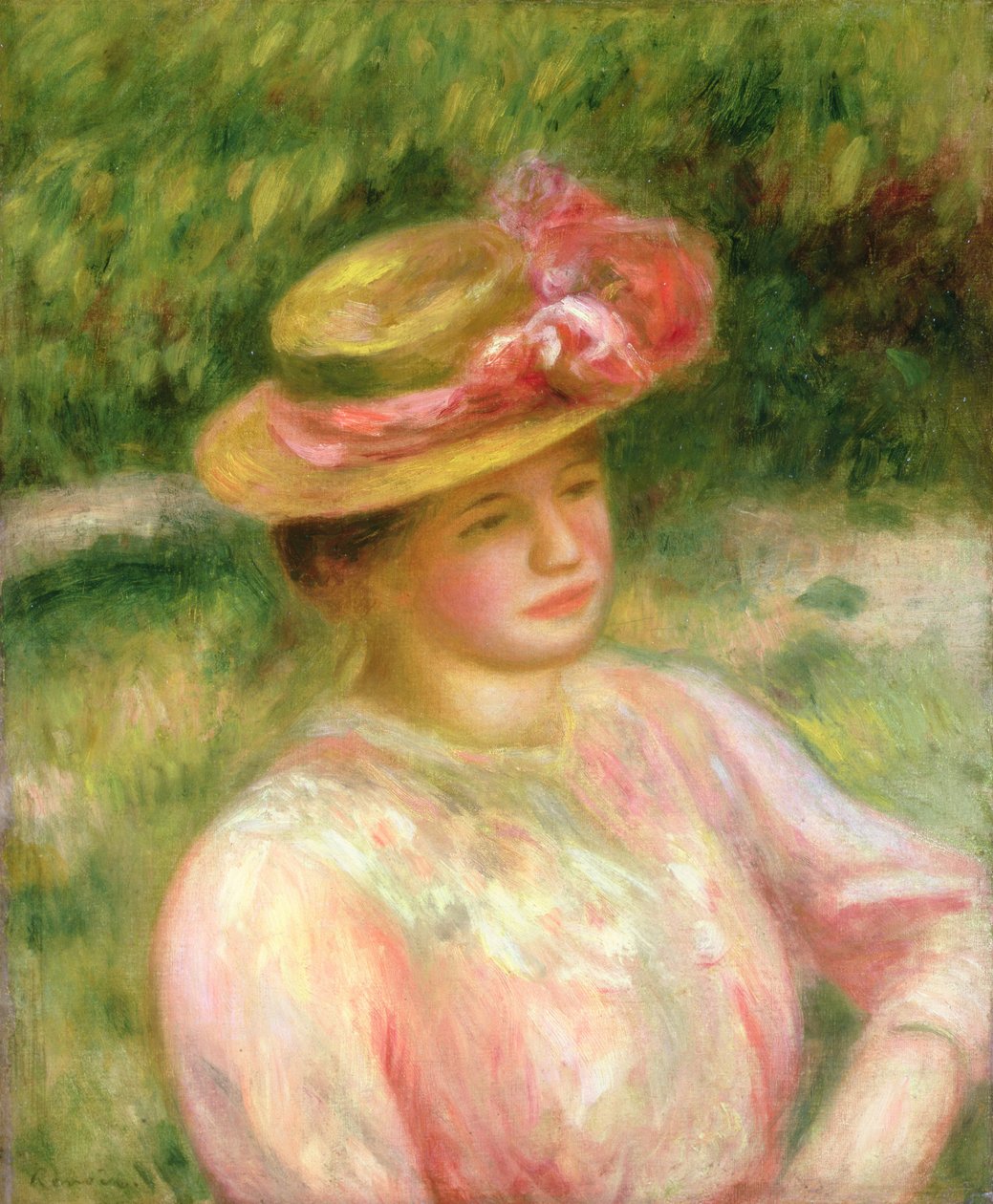 Stråhatten, 1895 af Pierre Auguste Renoir