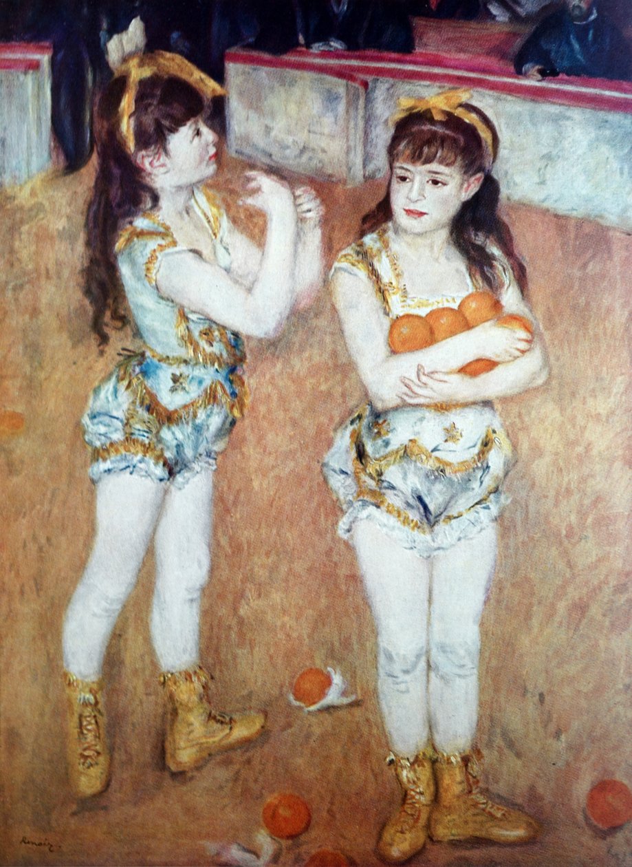 To små cirkuspiger af Pierre Auguste Renoir