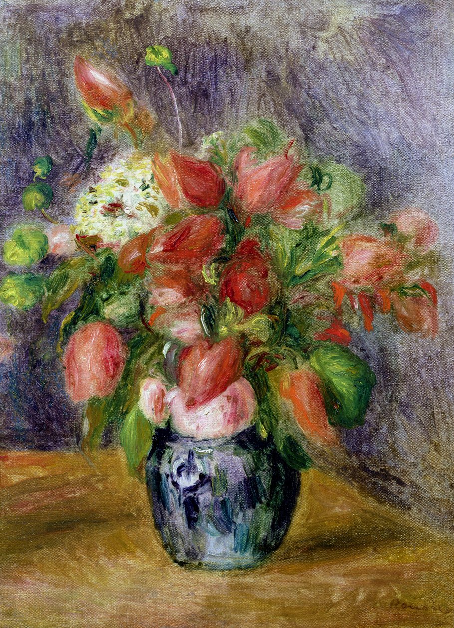 Vase med blomster, ca. 1909 af Pierre Auguste Renoir