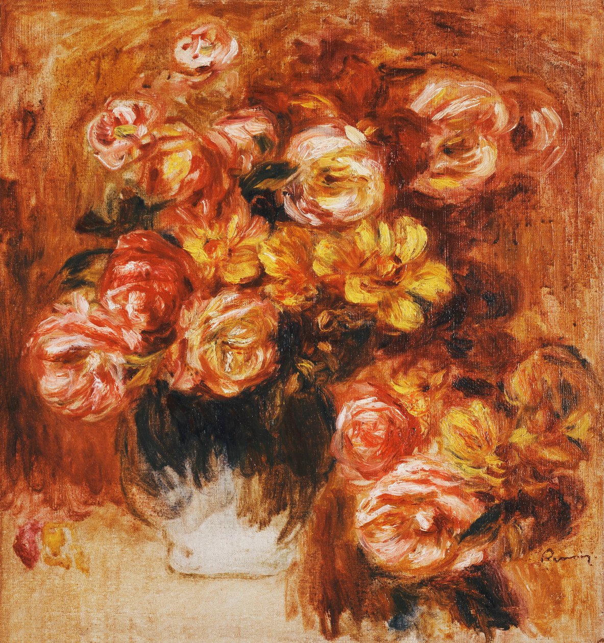 Vase med roser; Vase de Roses, af Pierre Auguste Renoir