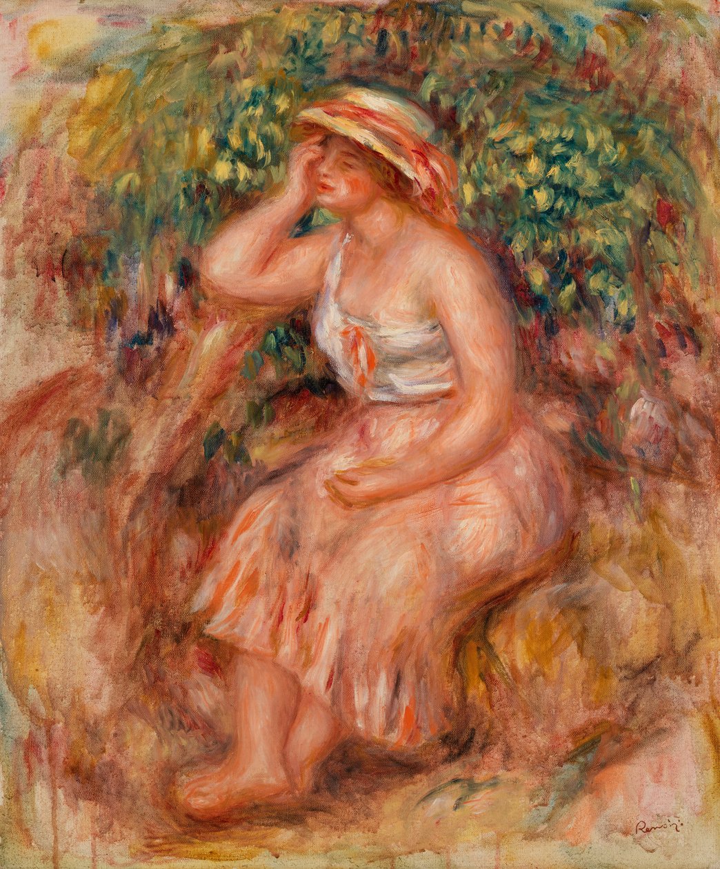 Kvinde dagdrømmer af Pierre Auguste Renoir