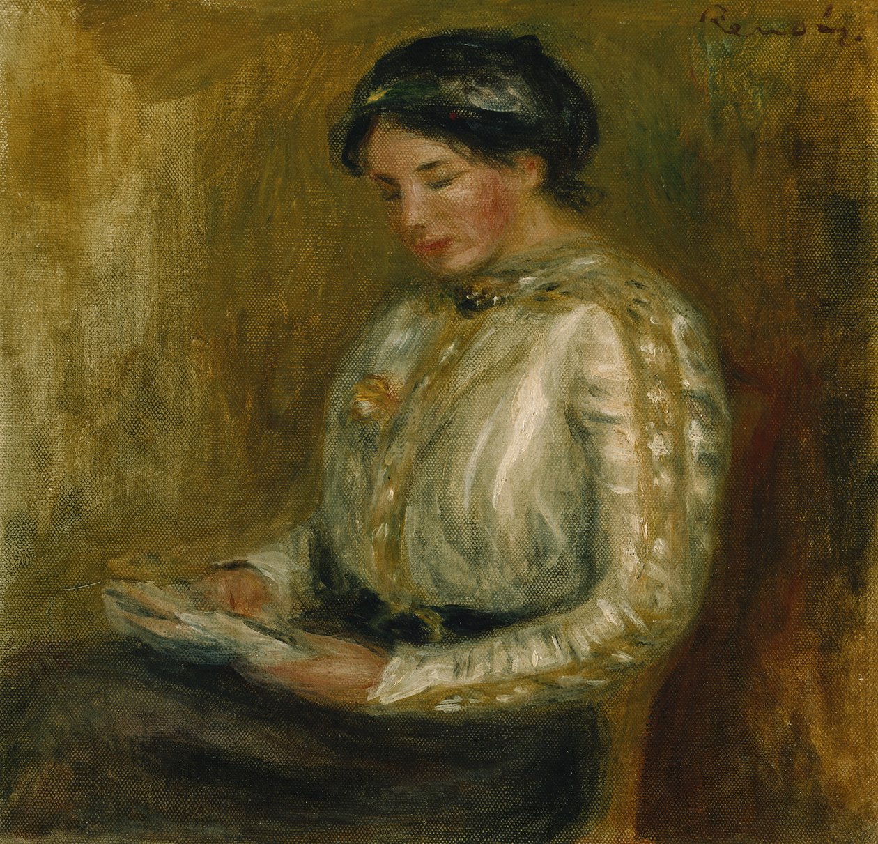 Kvinde læser af Pierre Auguste Renoir