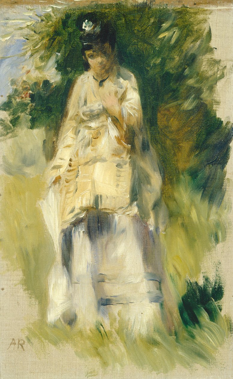 Kvinde stående ved et træ, 1866. af Pierre Auguste Renoir