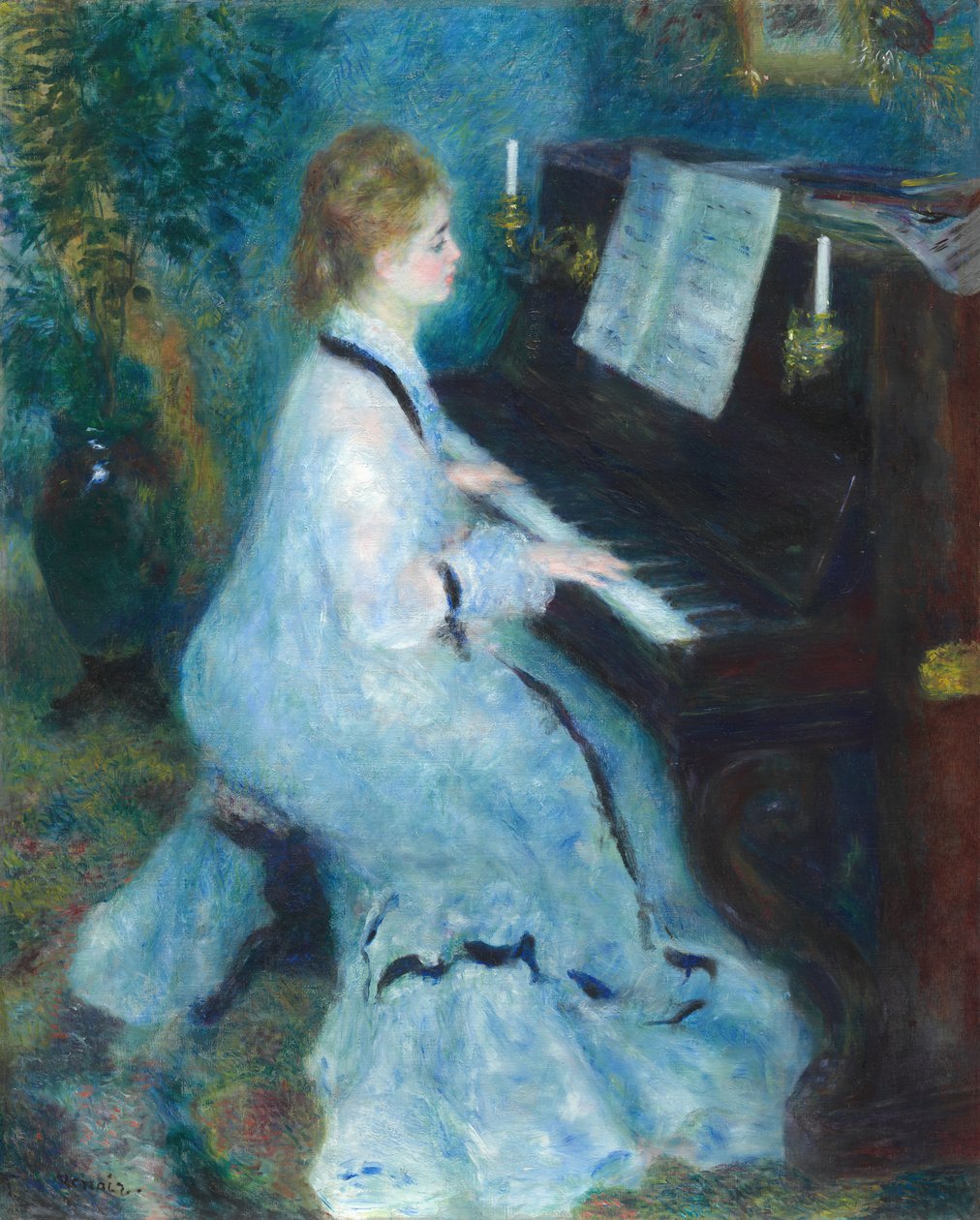 Kvinde ved klaveret, 187576. af Pierre Auguste Renoir