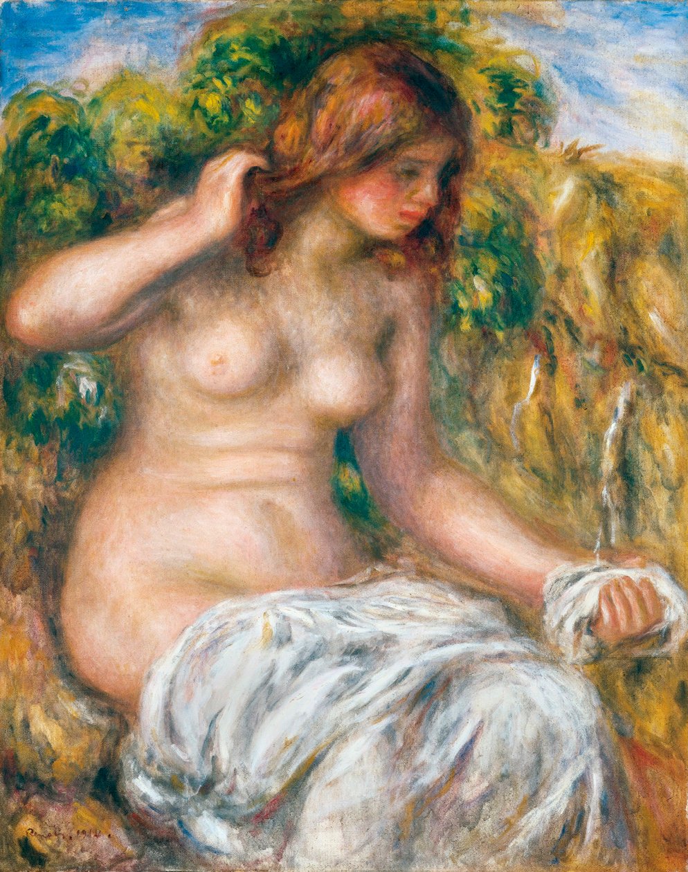 Kvinde ved foråret, 1914 af Pierre Auguste Renoir