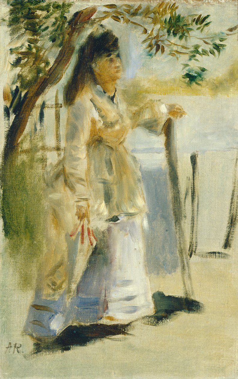 Kvinde ved et hegn, 1866. af Pierre Auguste Renoir