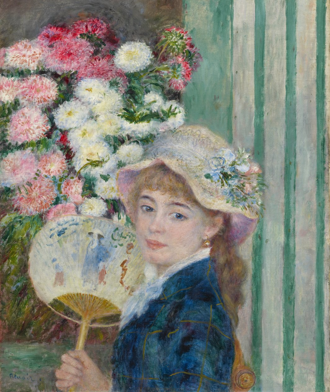 Kvinde med fan, ca. 1879 af Pierre Auguste Renoir