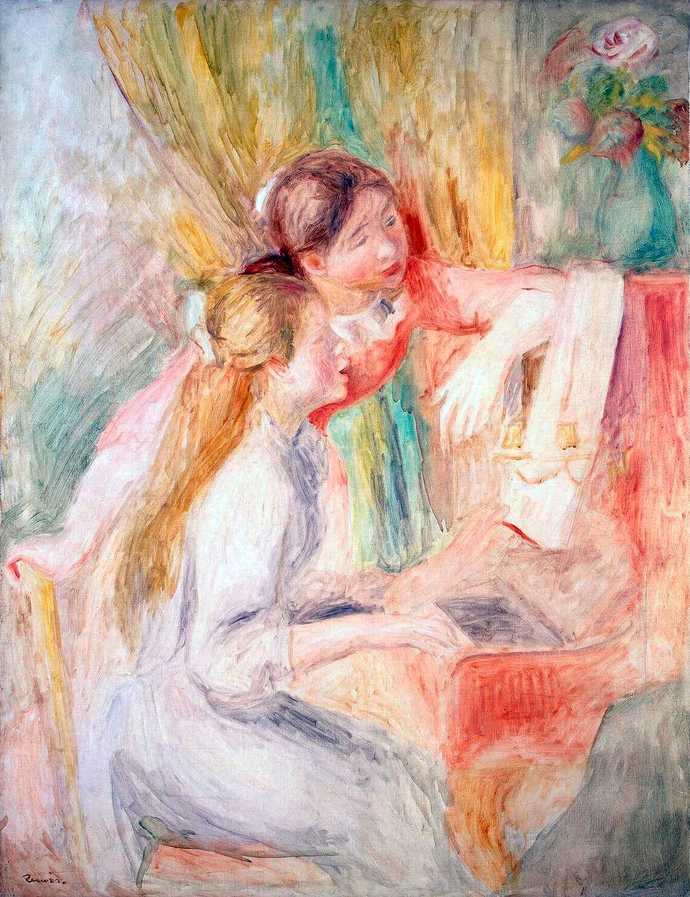 Unge piger ved klaveret, 1892. af Pierre Auguste Renoir