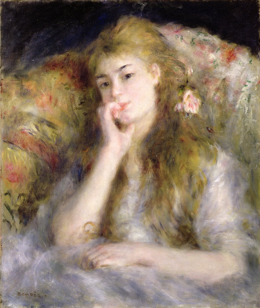 Ung kvinde siddende, ca. 1876-77 af Pierre Auguste Renoir
