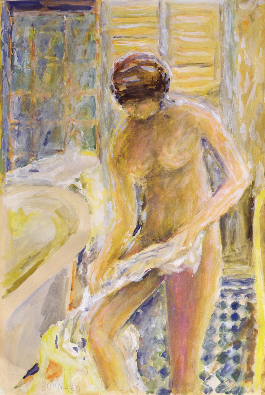 Efter badet, ca. 1933 (gouache) af Pierre Bonnard