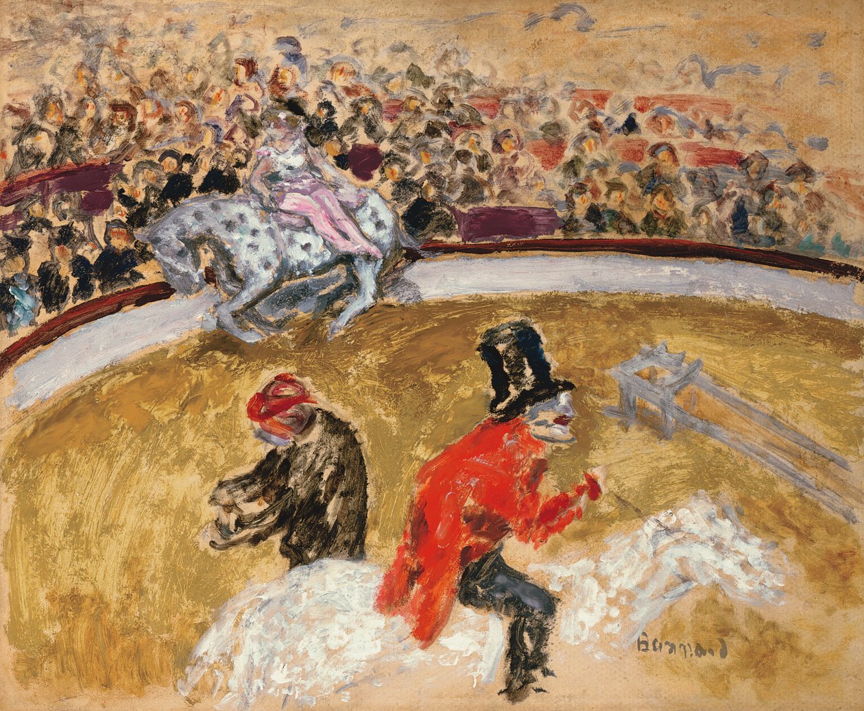 At the Circus, ca. 1897 (olie på plade) af Pierre Bonnard