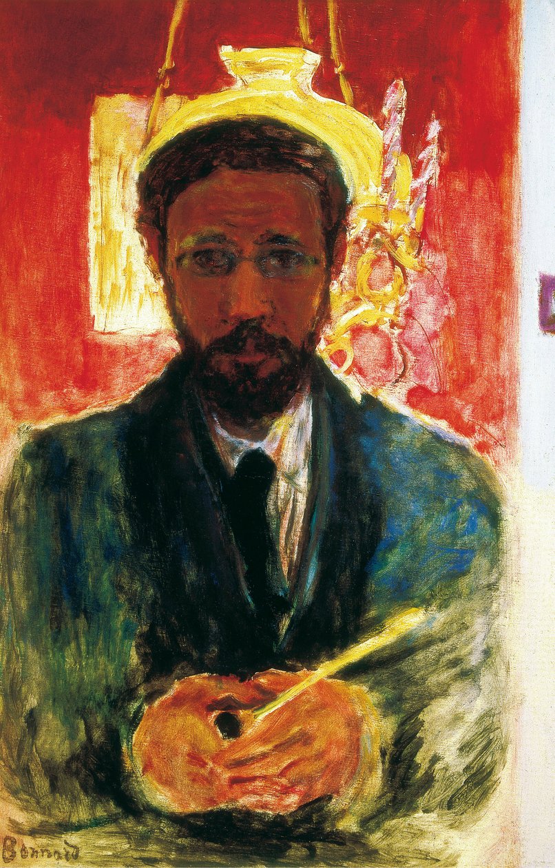 Selvportræt med rør. 1908 af Pierre Bonnard