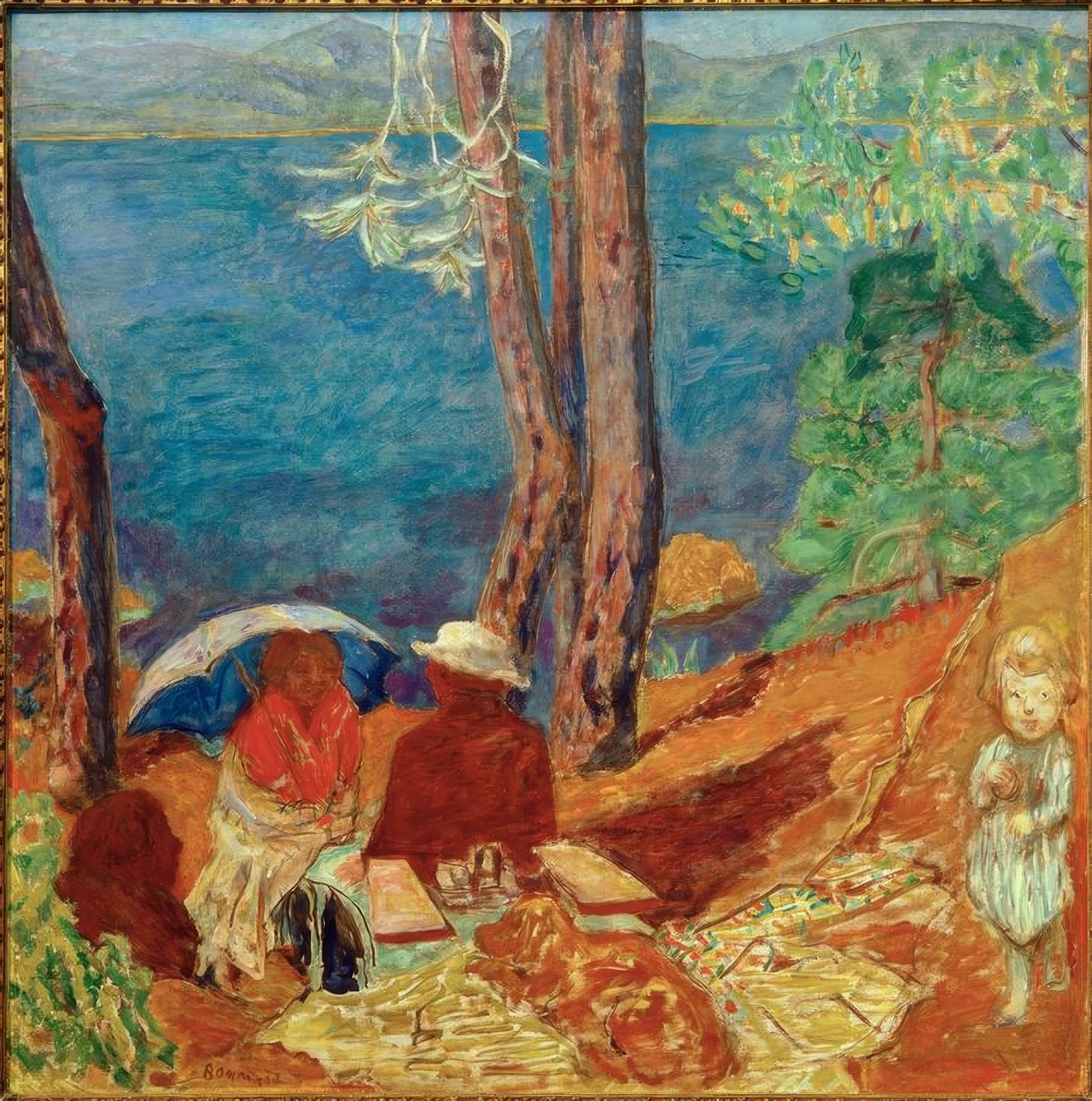 Ved havet, under fyrretræerne af Pierre Bonnard