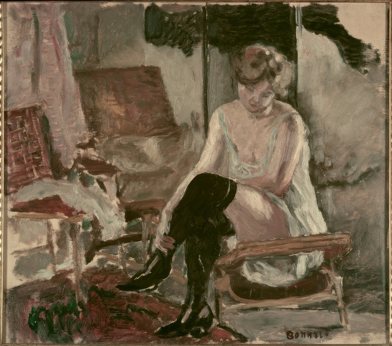 Studie af en ung kvinde på sin lange chaiselong af Pierre Bonnard
