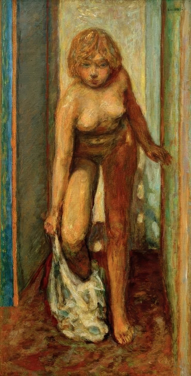 Femme se déshabillant (søger kvinde afklædning) af Pierre Bonnard
