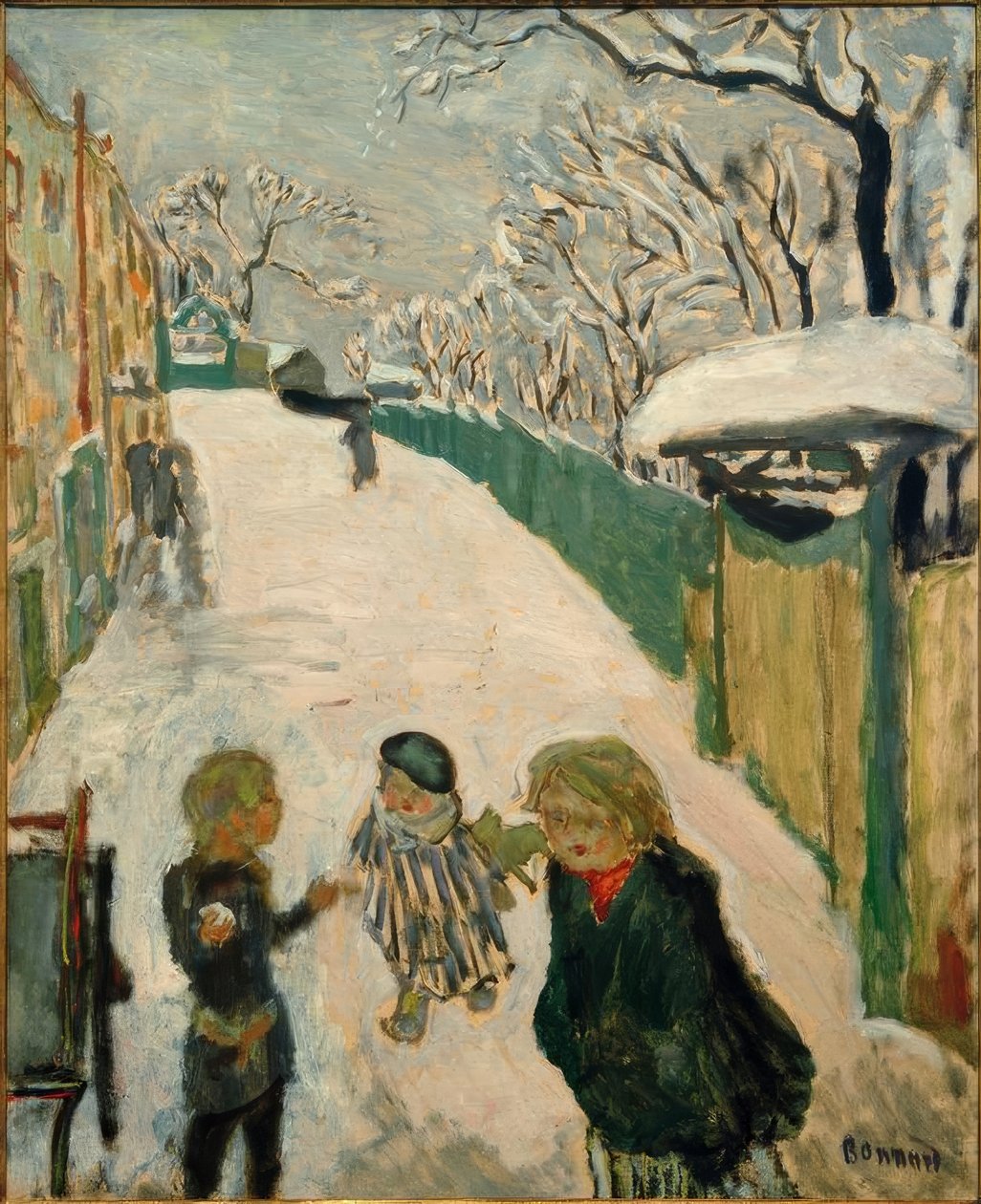 Børns spil i sneen / Gaden af Pierre Bonnard