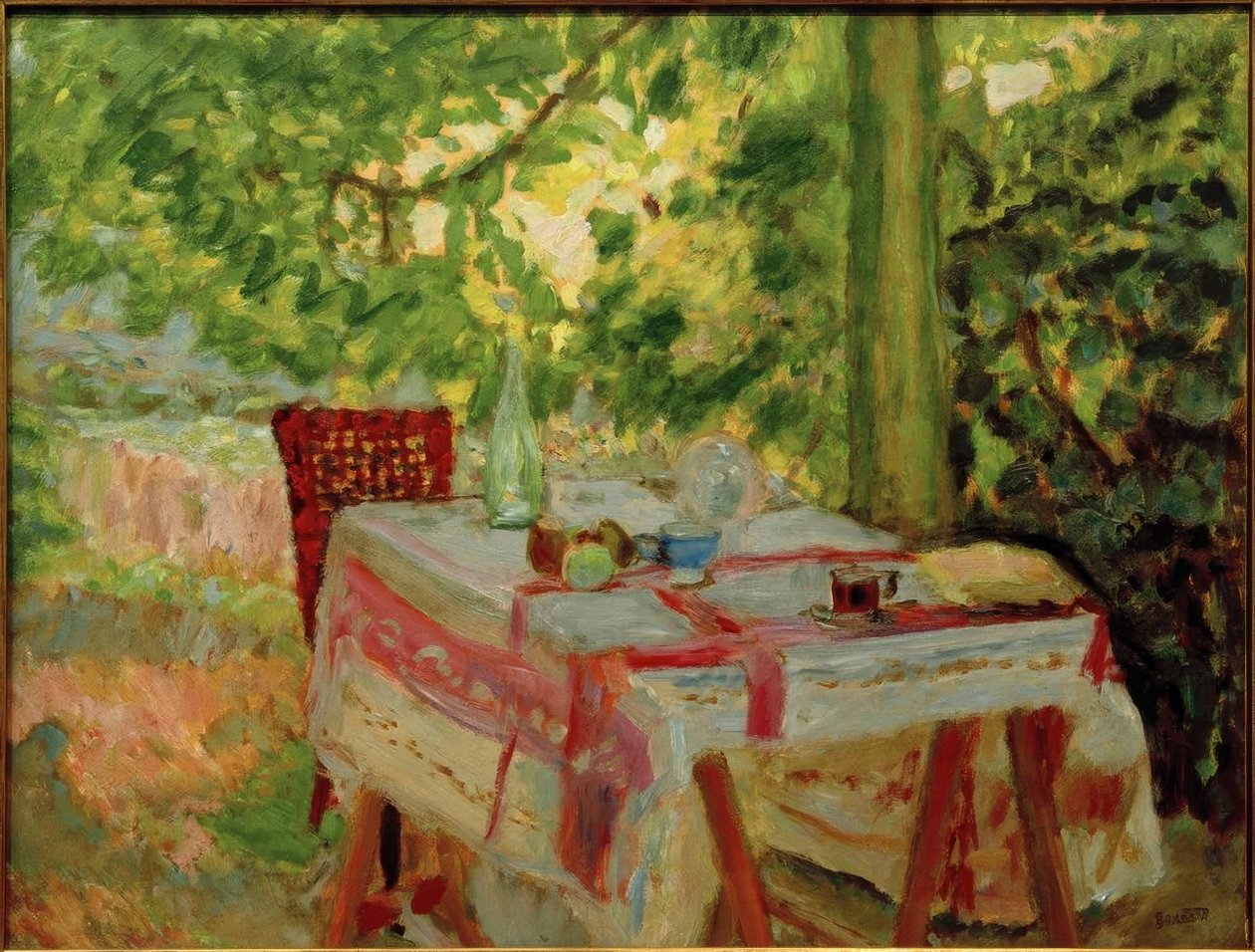 Bordet serveret under lindetræet af Pierre Bonnard