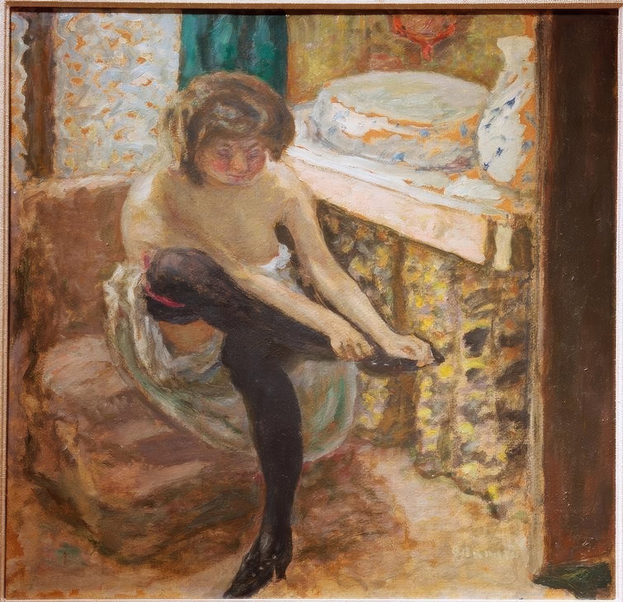 Kvinden med de sorte strømper af Pierre Bonnard