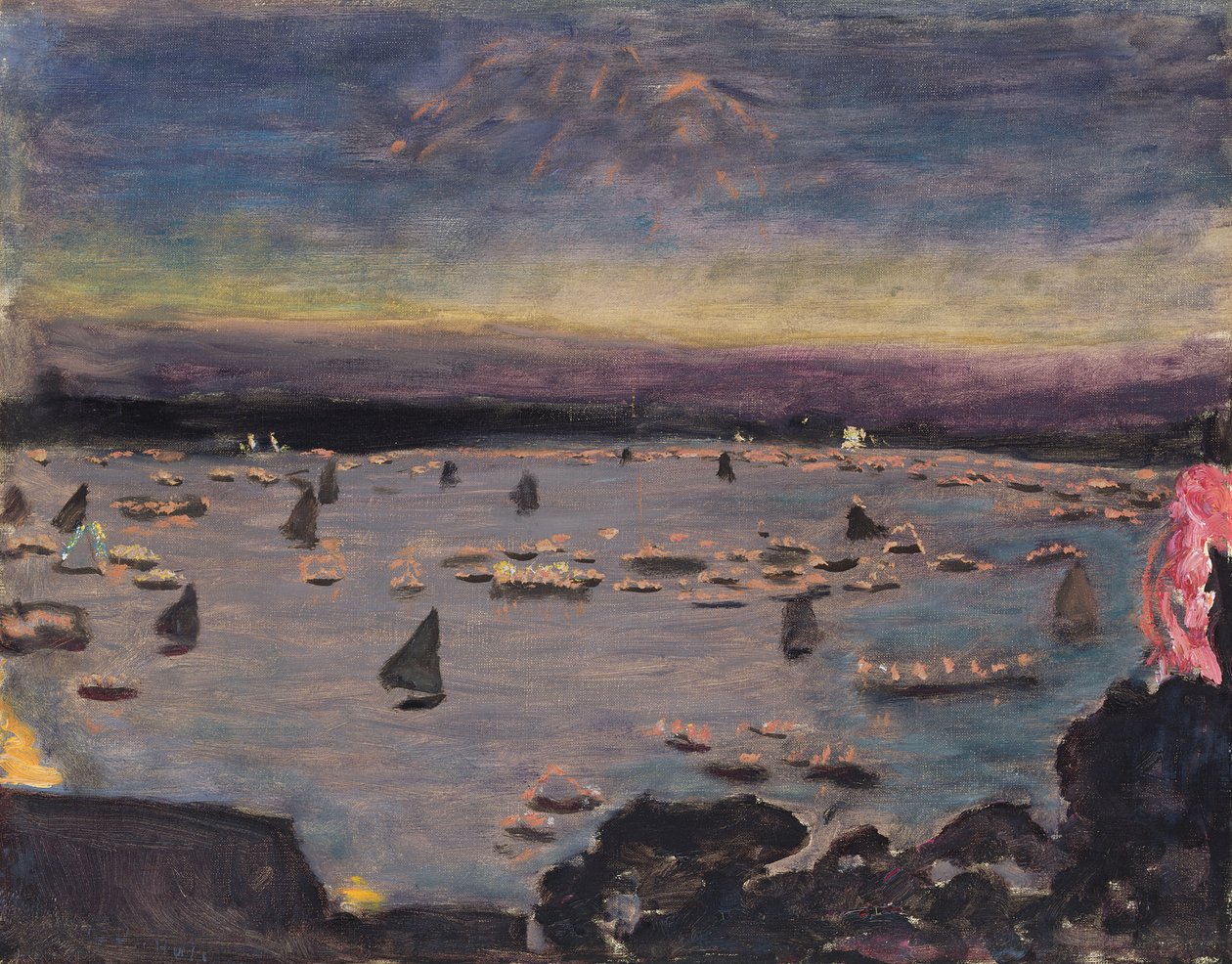 Lanterneoptog på den ydre Alster, 1913 af Pierre Bonnard