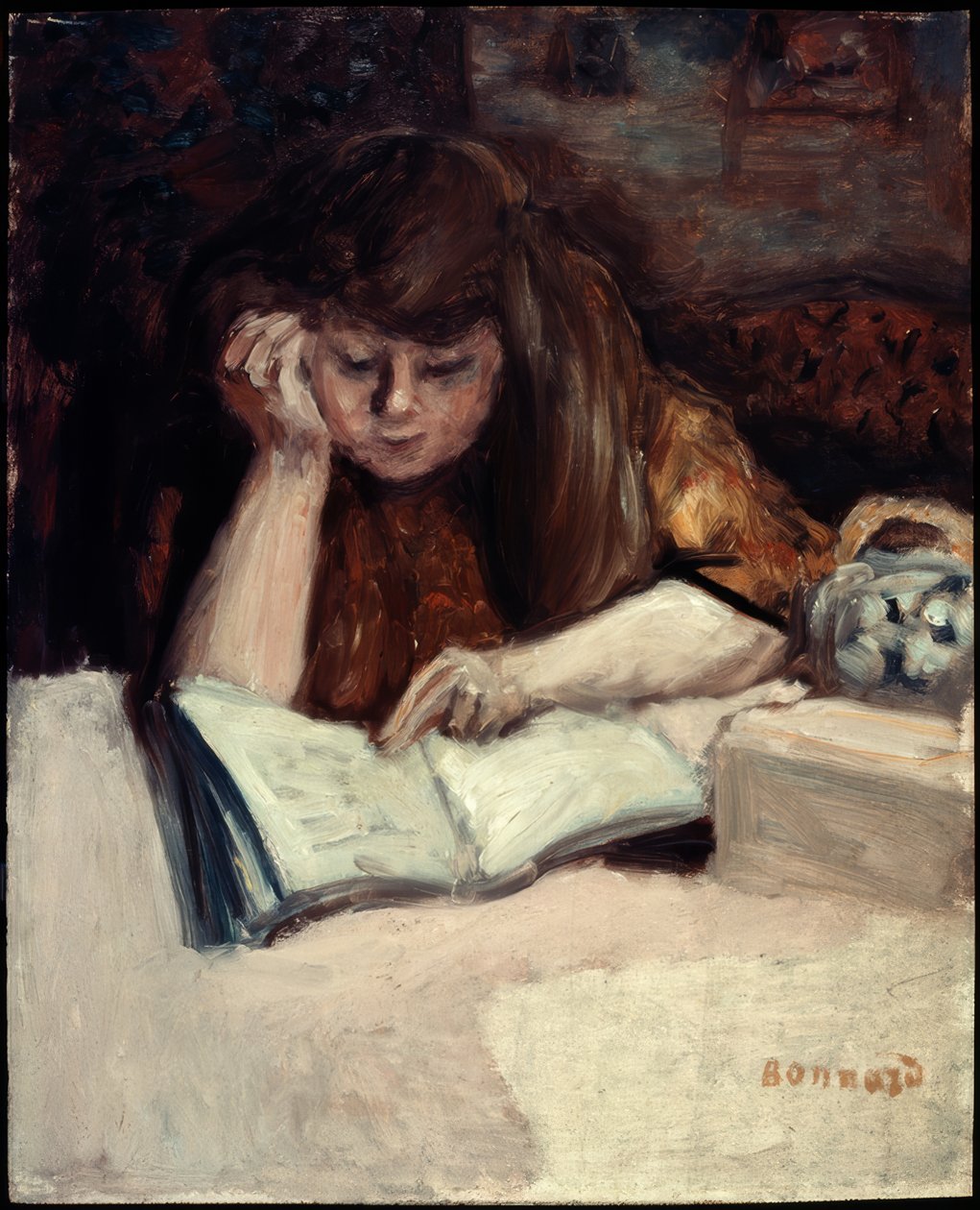 Liggende læselampe af Pierre Bonnard