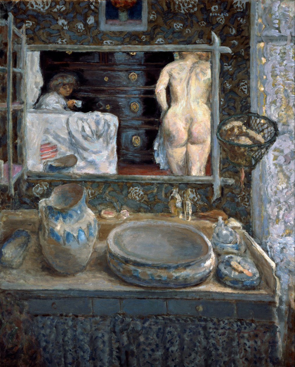 Spejl over et vaskebord, 1908. af Pierre Bonnard