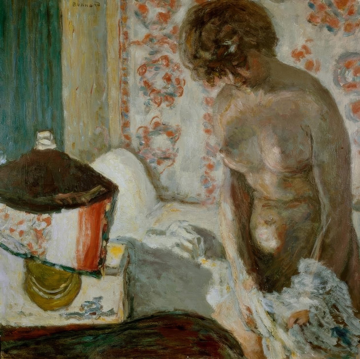 Nøgen ved lampen af Pierre Bonnard