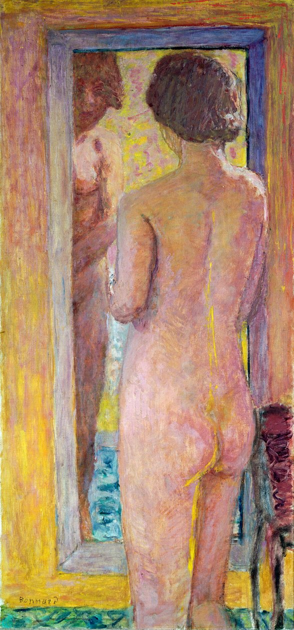 Nøgen foran et spejl, 1934 af Pierre Bonnard