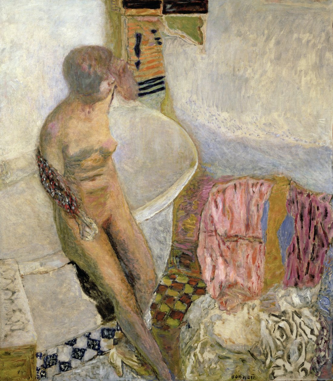 Nøgen ved badekarret af Pierre Bonnard