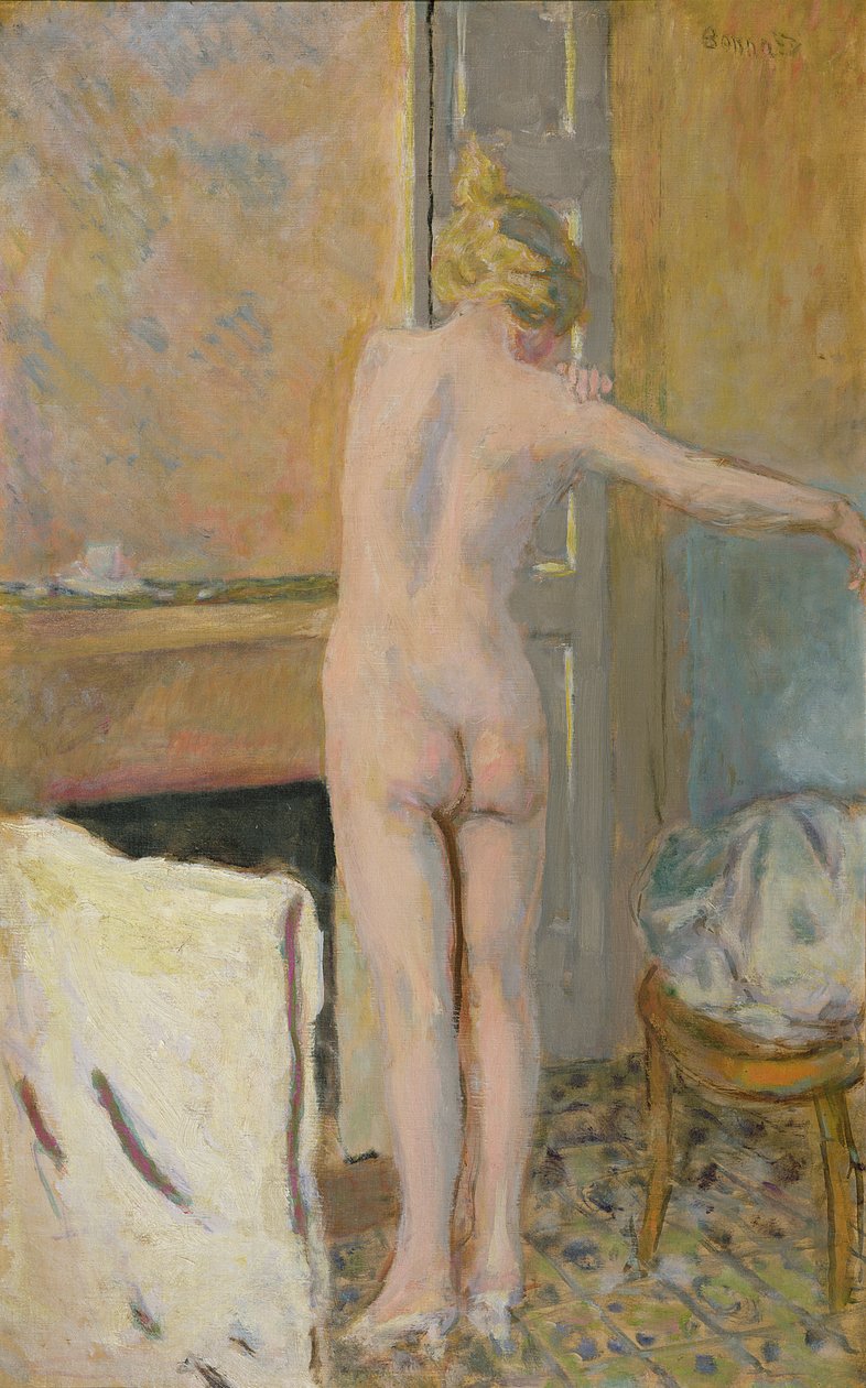 Nøgen foran en kappe af Pierre Bonnard