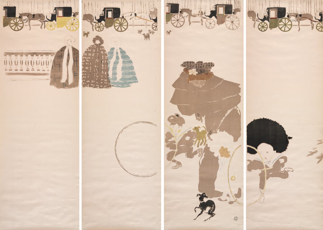 Sygeplejerskepromenade, vognfrise af Pierre Bonnard