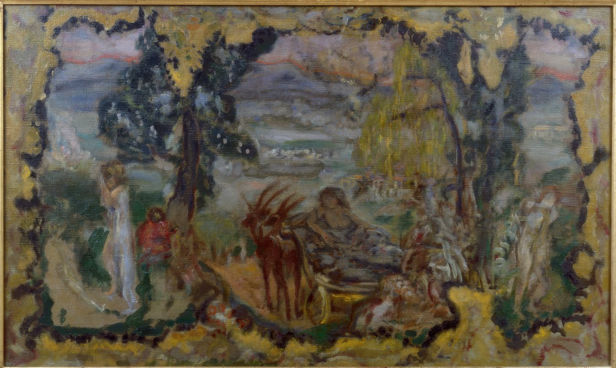Animeret landskab af badegæster af Pierre Bonnard