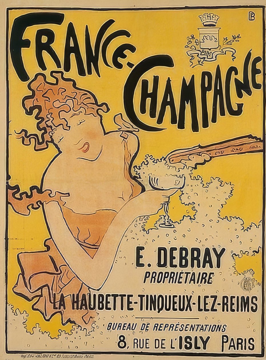 Plakat for Frankrig-Champagne. 1889-1891 af Pierre Bonnard